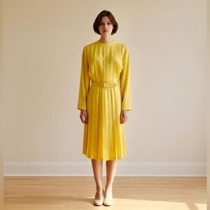 Vintage Hudson's Bay 1980s yellow dress size small